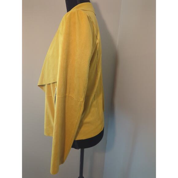 Bagatelle yellow open drape front long sleeve top coverup - Picture 4 of 7